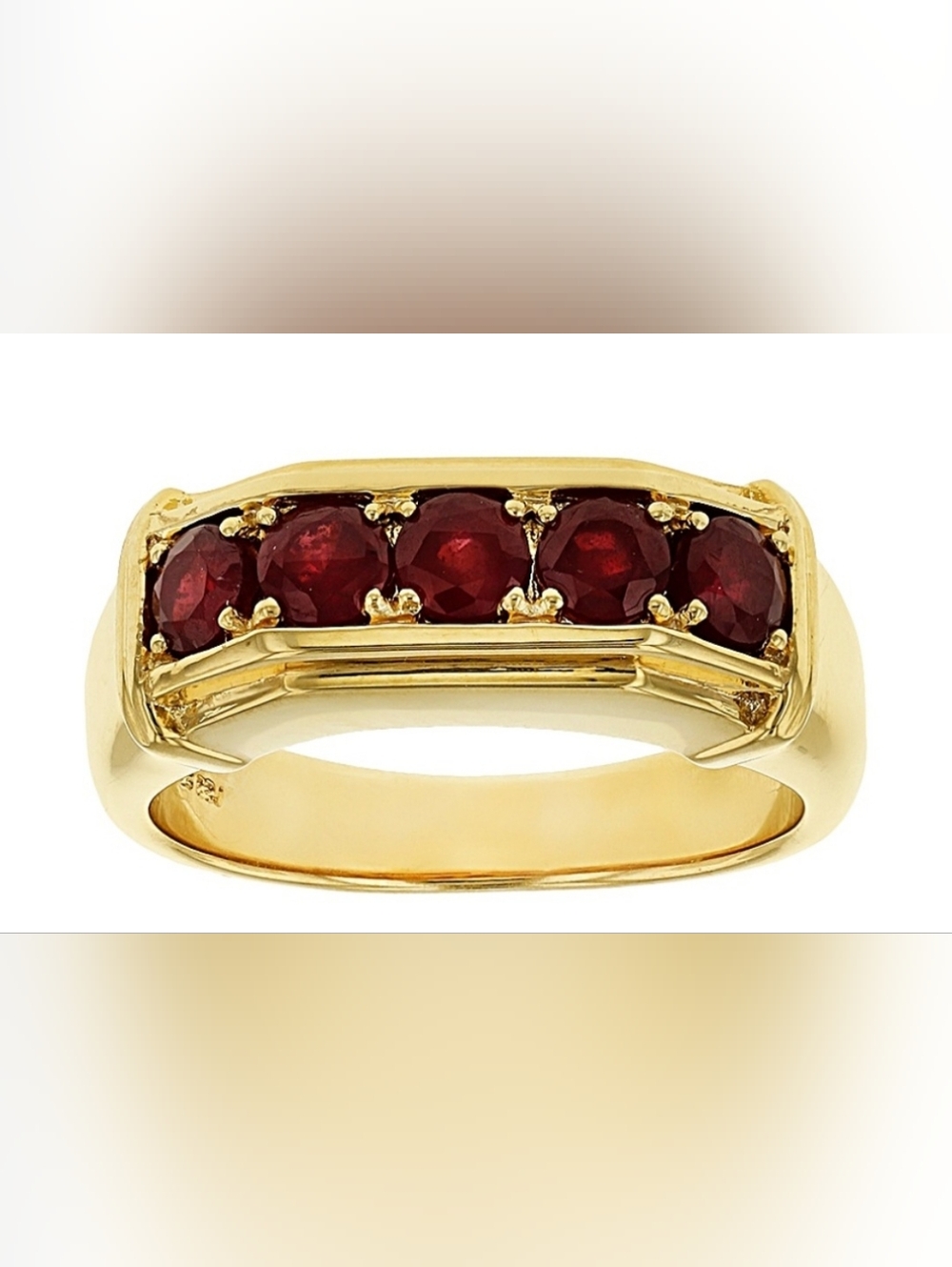 1.64CTW ROUND MAHALEO RUBY 18K YELLOW GOLD OVER SILVER MEN'S/WOMEN'S RING